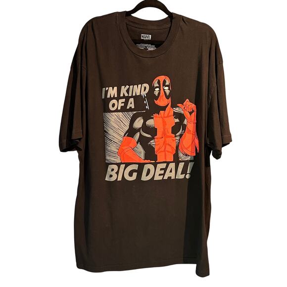 Deadpool Marvel Graphic 100% Cotton Black T-Shirt Size 3XL Funny Fans Big Deal - Picture 1 of 5